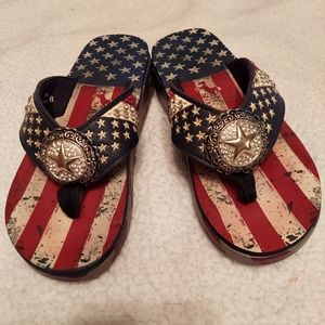 Montana West Flip Flops patriotic with bling